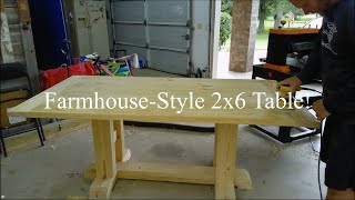 DIY! Simple 2x6 Table! w/ Bench!✔