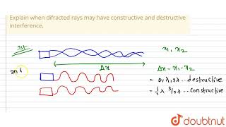 Explain when difracted rays may have constructive and destructive interference, | 12 | SOLIDS ST...