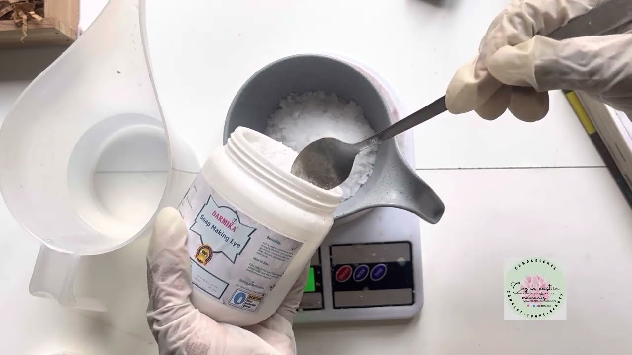 Easy guide to make lye solution for soap making. First step. Suit up