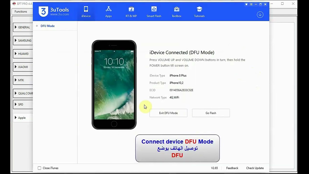 Iphone 8Plus bypass Passcode ios16 0 2 by EFT PRO