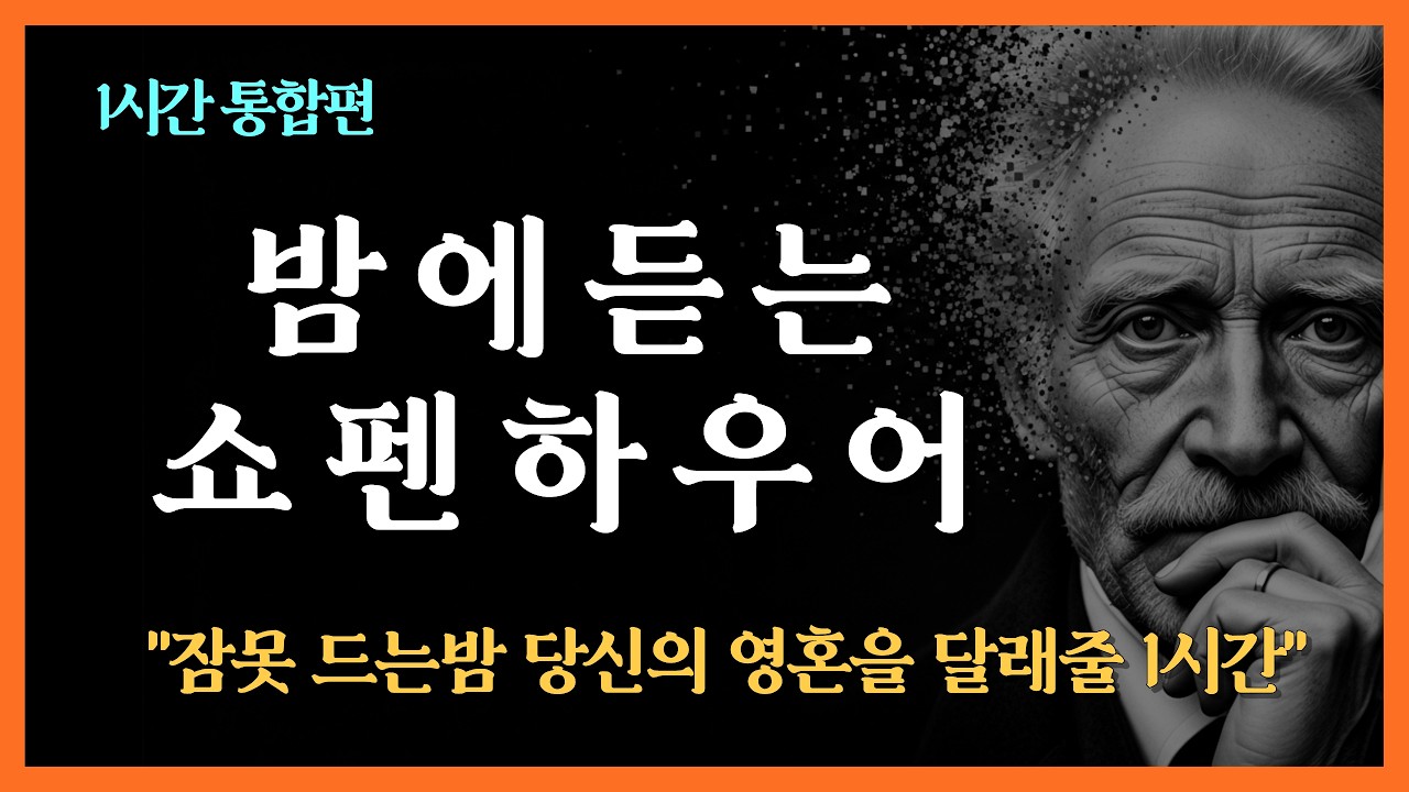 밤에 듣는 쇼펜하우어 | 지성이 높을수록 왜 더 고통스러울까? | 쇼펜하우어 1시간 통합본 | 행복에 대한 고찰 | 인생수업 | 철학사유 | 오디오북
