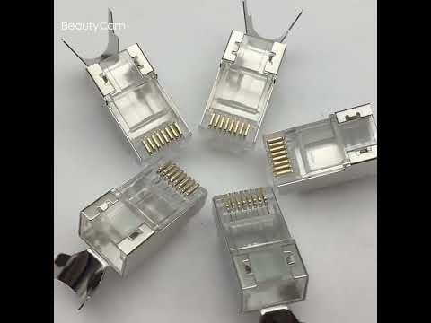 Конектор RJ-45 8P8C STP CAT7 • Екранований • Затискач "ластівчин хвіст" • Позолота, видео 1