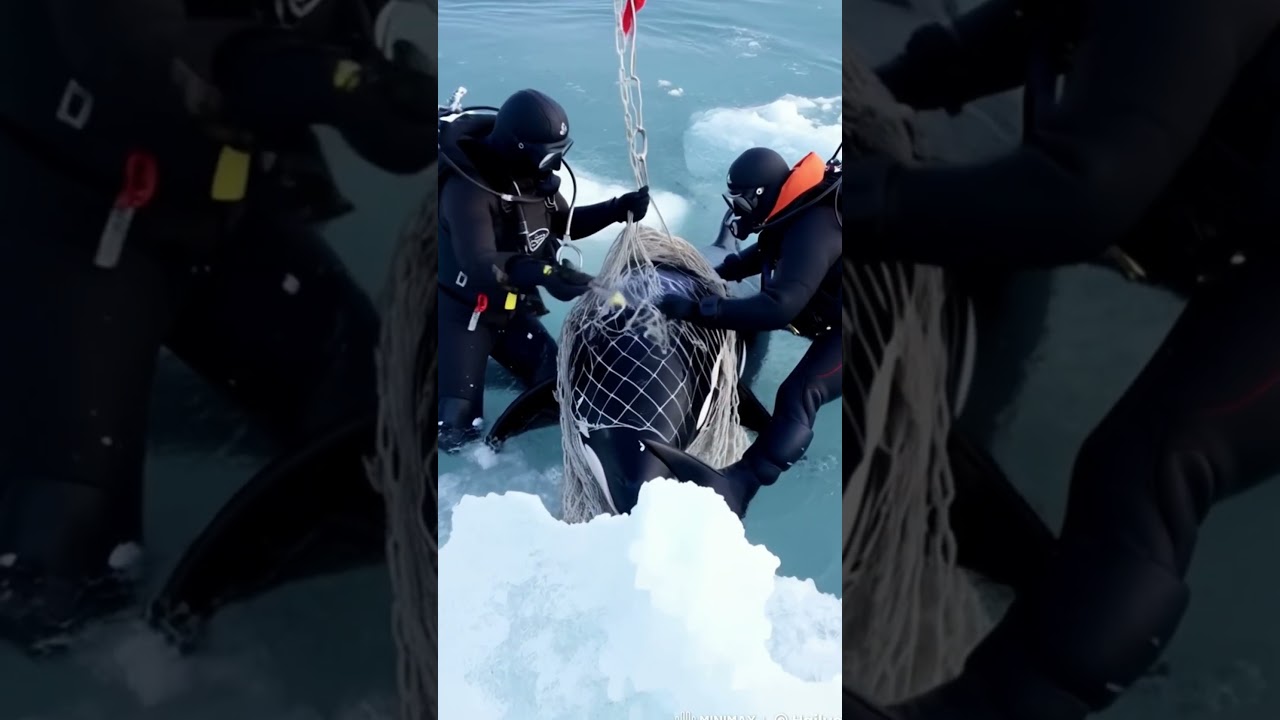 🏔️🐋 HEROIC Rescue! Divers Free Trapped Orca from Deadly Net! 😱✨