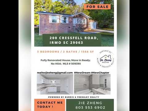 200 CRESSFELL ROAD, Irmo, SC home video tour