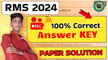 RMS Class-6 Paper Solution 2024 |8 DEC Paper Answer key| RMS CET Answer key 2024