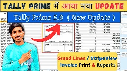 Tally Prime 5.0 New Update | Stripe View / Grid Lines In Reports & Invoice Print #tally #tallyprime