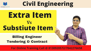 What is Extra Item & Substitute Item | Diff BTW Extra Item & Substitute Item | Construction Billing