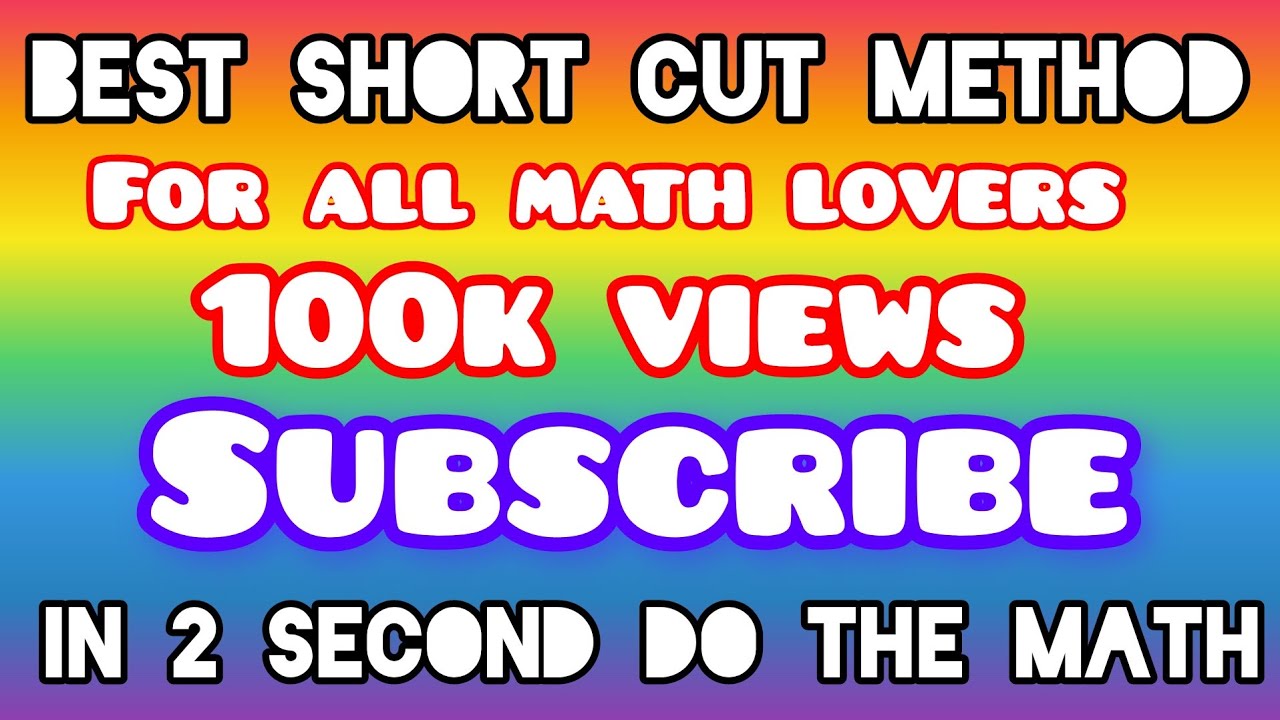 Best short cut method||for competitive Exam|| #maths #shorttrick - YouTube