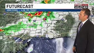 Mostly sunny to partly cloudy; isolated chance of rain in evening
