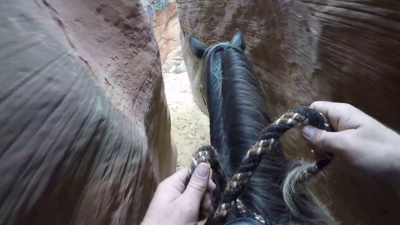 Riding Horse Through Narrowest Slot Canyon In Kanab Utah YouTube
