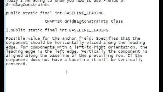 Java Programming Tutorial -GridBagConstraints-28- public static final int BASELINE_LEADING