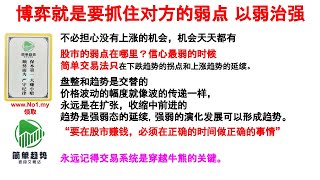 散户必学 -- 股市博弈就是要抓住对方的弱点 以弱治强 永远记得交易系统是穿越牛熊的关键。