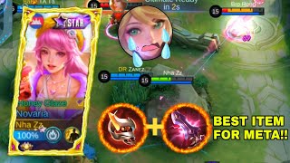 NO DEATH!! INTENSE MATCH NOVARIA NEW BUILD & EMBLEM | NOVARIA GAMEPLAY | MOBILE LEGENDS