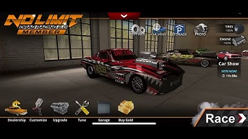 NO LIMIT DRAG RACING 2.0 (UPDATED RETUNE) 5.72x-5.6 63 stingray vette (IOS) (read description)