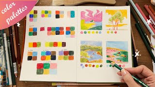 How to choose COLOR PALETTES for your illustrations + quick studies in colored pencils