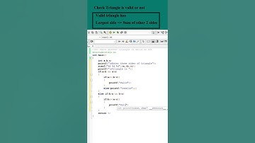 #10 Check triangle is valid or not || C Program #shorts #shortvideo #cprogramming #coding