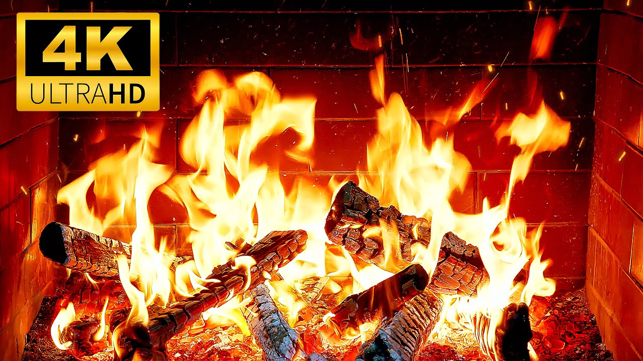 🔥 Realistic Fireplace 4K UHD | Crackling Fireplace & Cozy Fire Sounds | Fireplace Ambience