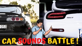 MAZDA RX7 vs Toyota Supra CAR SOUNDS BATTLE!  Drag Racing Roll Racing 2step Touge Drift Battles