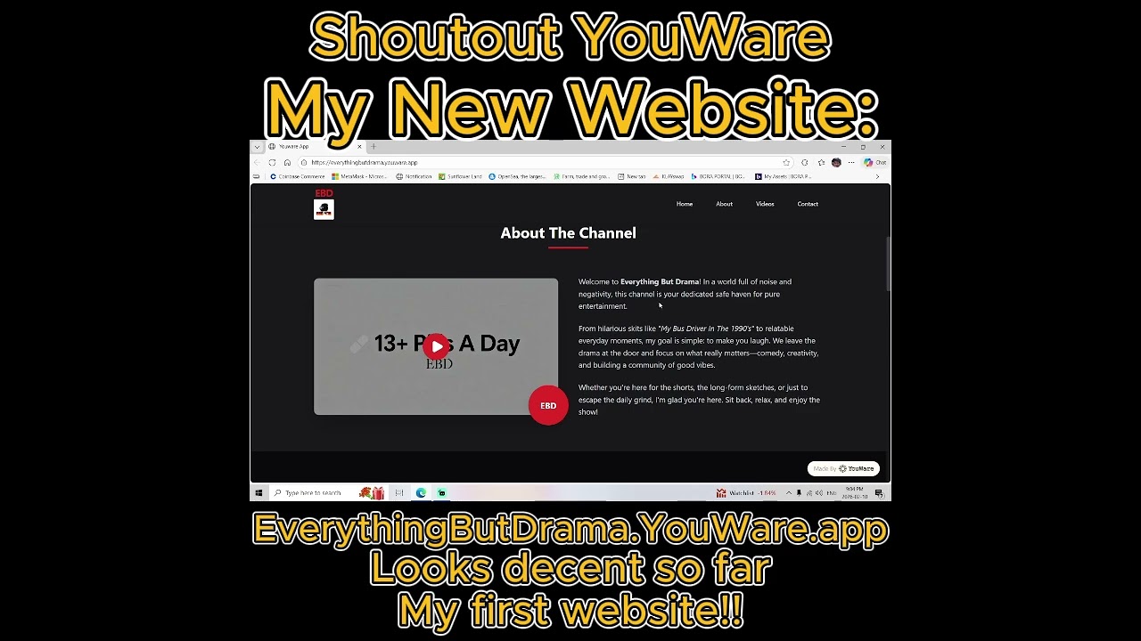 Огромное спасибо YouWare! Мой новый, потрясающий первый сайт готов! 🔥