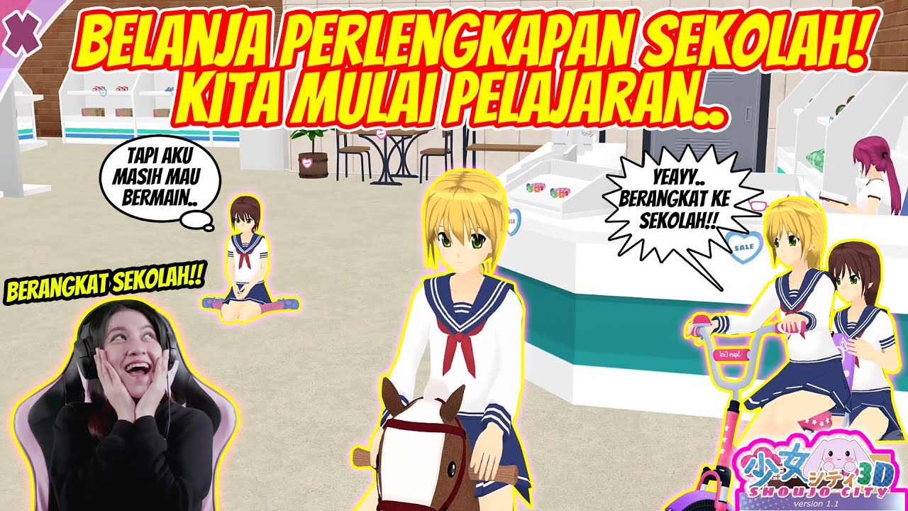 BERBELANJA PERLENGKAPAN SEKOLAH DAN MULAI PELAJARAN!! SHOUJO CITY 3D INDONEAIA - PART 6