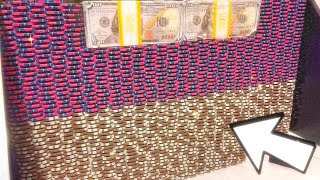 KNOCKING DOWN THE “WORLD’S LARGEST” POKER CHIP WALL INSIDE THE COIN PUSHER MACHINE! (MEGA JACKPOT) screenshot 5