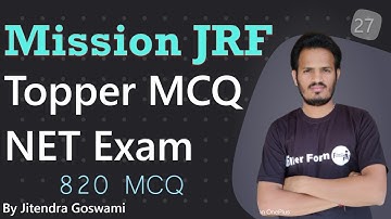 11:00AM #820 Important MCQ Question UGC NET exam | NET exam MCq paper 1st By Jitendra Goswami