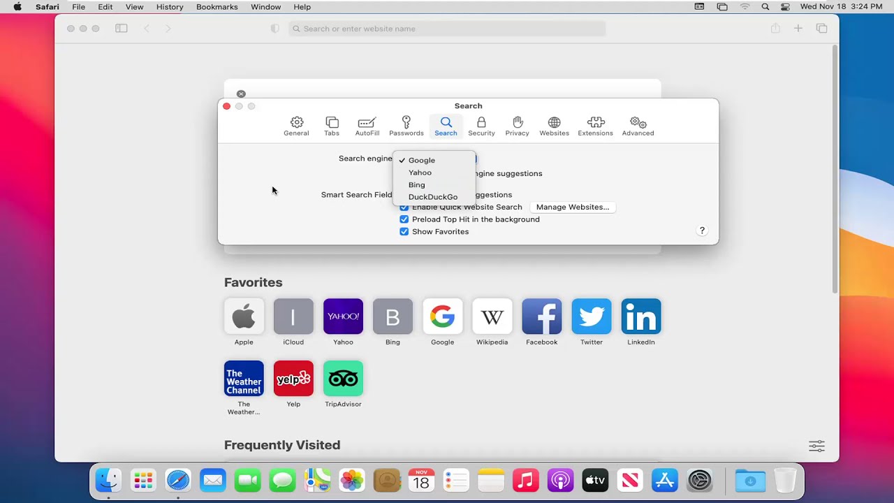 change search engine safari mac 10.15