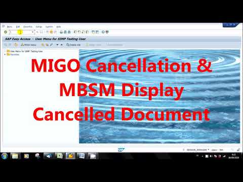 SAP MIGO Cancellation & MBSM Display Cancelled Document