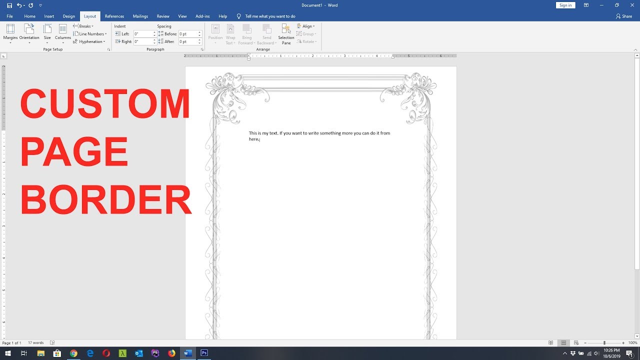 how to insert custom border into word