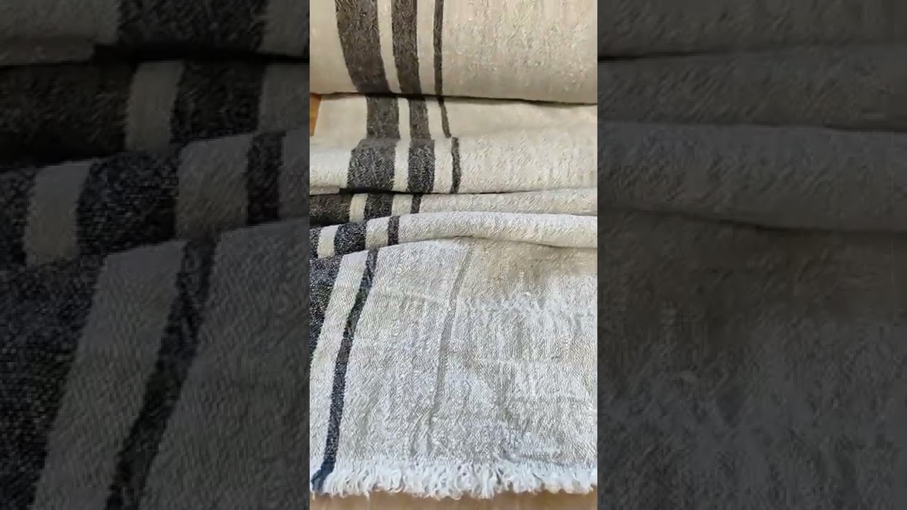 French sack linen - with black stripes