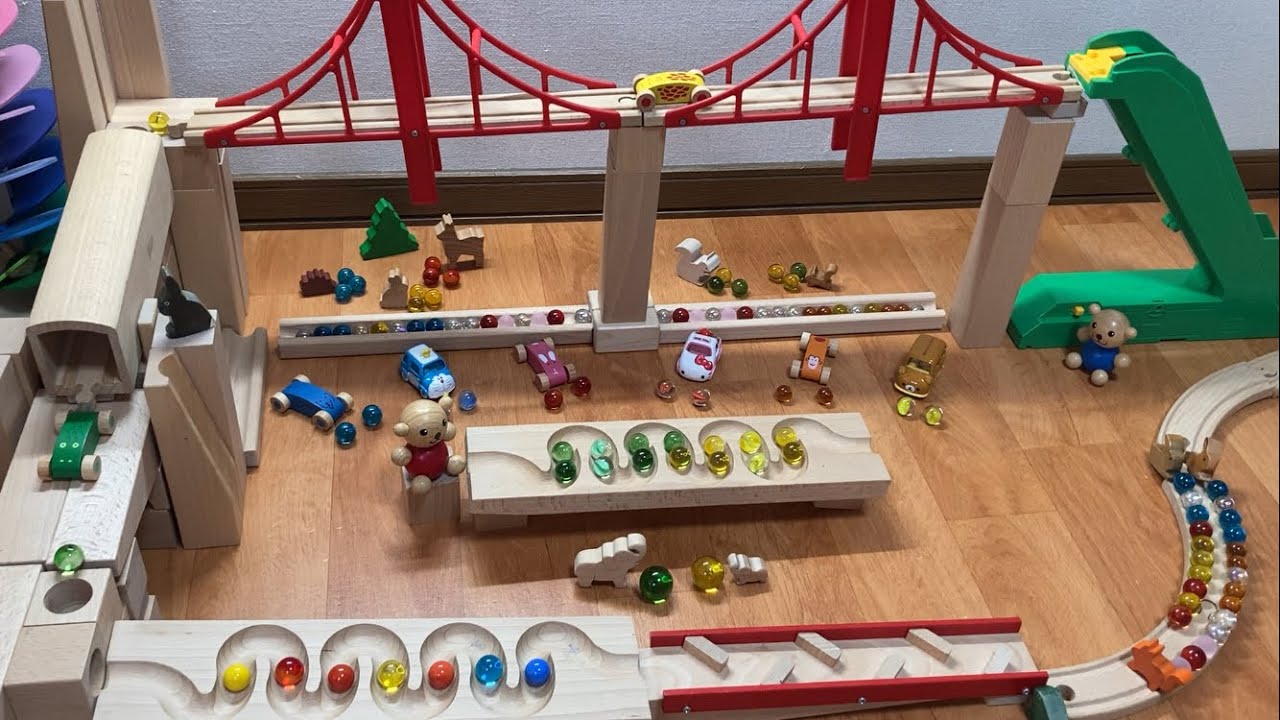 MarbleRun♪マーブルランASMR♫ぐんぐんコロコロ🚘🟣🟤🔴🧸253