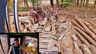 Processing Timber with Slasher Saw