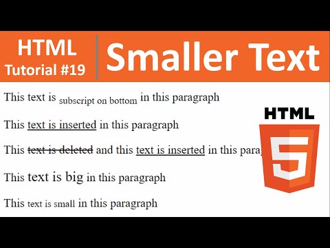 HTML Tutorial #19 - Display Smaller Text in HTML (small Tag)