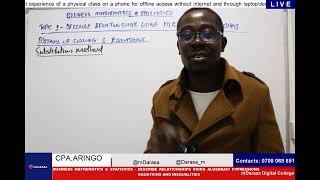 BUSINESS MATHEMATICS AND STATISTICS KASNEB ATD - EQUATIONS & INEQUALITIES