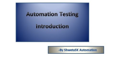 Automation Testing-Introduction