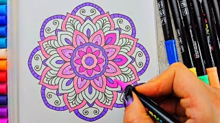 Relaxing Mandala Coloring with ASMR and Meditative Music | Slow and PeacefulArt screenshot 5