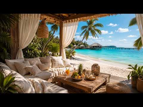 Tropical Beach Cabana Lounge 🌴 Chill House & Relaxing Ocean Music (3 Hours)