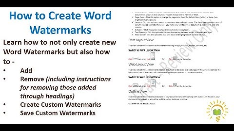 How to Create Word Watermarks