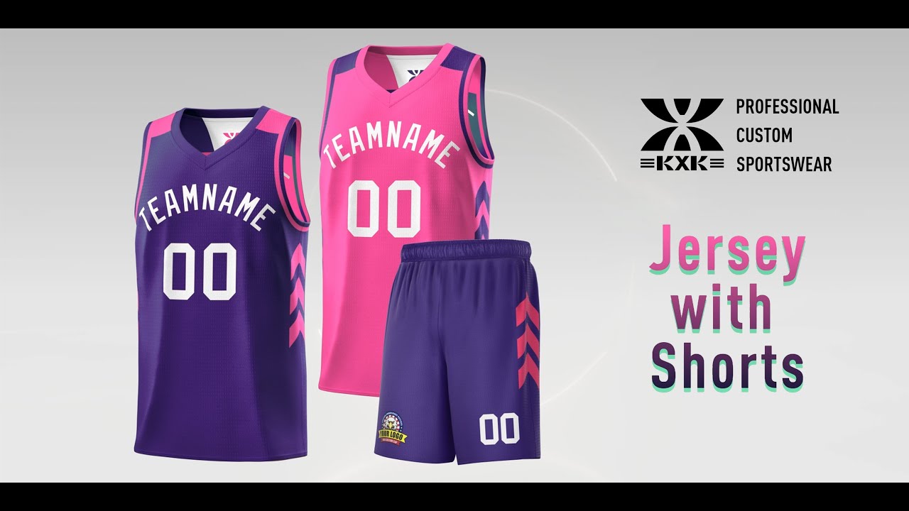 KXK Pink Basketball Jersey, Blue and Black Jersey - KXKSHOP