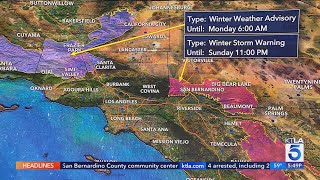 Rain, hail fall in parts of Southern California