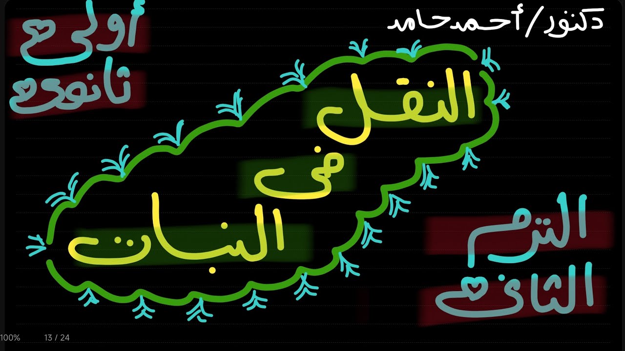 النقل في النبات || أولي ثانوي 🫶🏻|| الترم الثاني 💪🏻