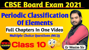 periodic classification of elements class 10 mcq