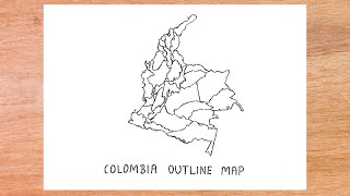 How to draw map of Colombia || Map with departments || Colombia map