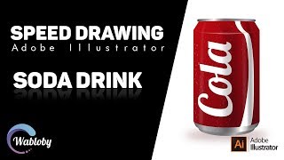 Adobe Illustrator - Speed drawing - cola drink soda