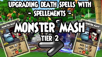 Wizard101: 🧟💀Upgrading DEATH Spells with SPELLEMENTS - MONSTER MASH Tier 2 🧟💀