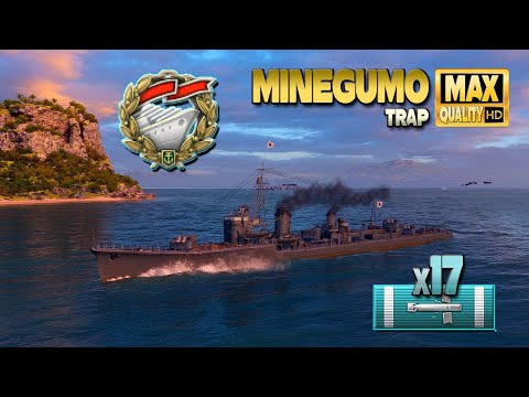 Destroyer Minegumo: Solo warrior on map Trap - World of Warships