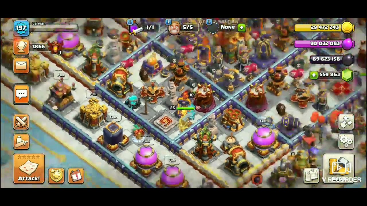 Attacking may own base,,and I use unlimited all troops,, atrsis