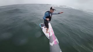 Naish 125dw 1201 Axis Rainy Day run Downwind foiling