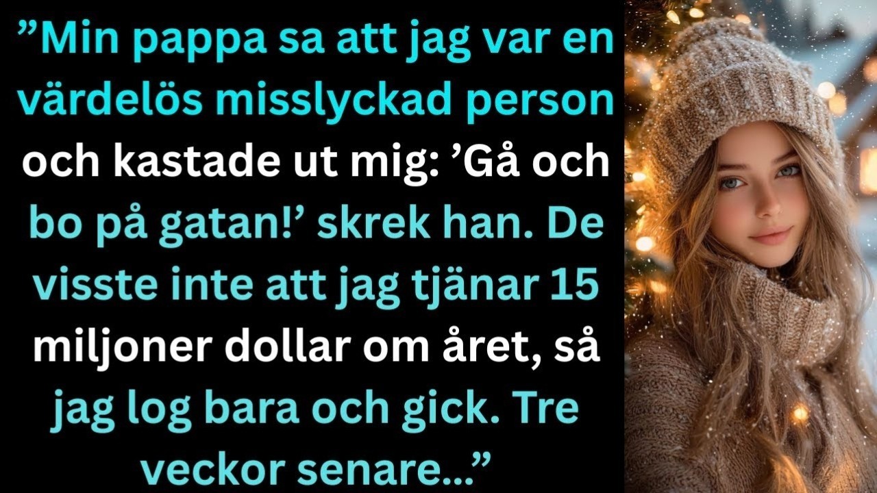 Min systers leende frös när jag öppnade dörren den där kvällen. Hon satt med ett glas vin, mina föräldrar stod stela i vardagsrummet, och min pappa pekade mot dörren. ”Du är trettiotvå och det här...