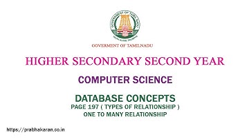 Chapter 11 | Type of Relationship | One To Many | Tamil | Tamilnadu Board 12th Computer Science
